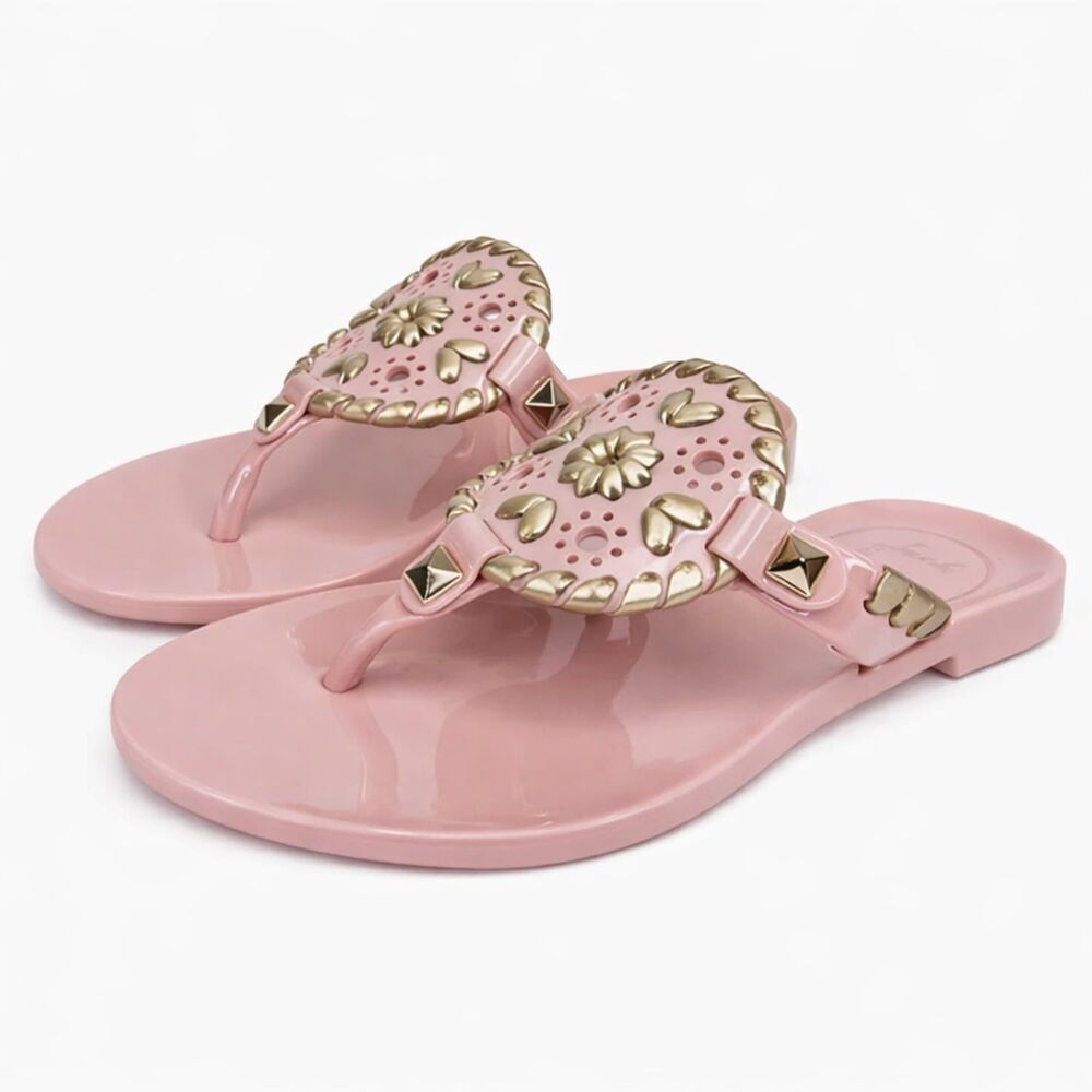 JACK ROGERS TODDLERS GEORGICA BLUSH AND GOLD  JELLY SANDALS CHILD SIZE 7 NWOT
